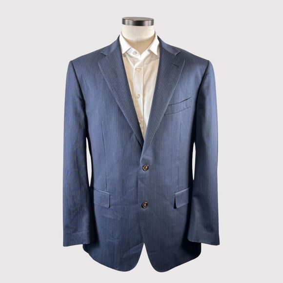 Suitsupply Mens Blazer Blue Tailored Fit Lazio Suit Pure Wool Super 110s 46L - Picture 1 of 14